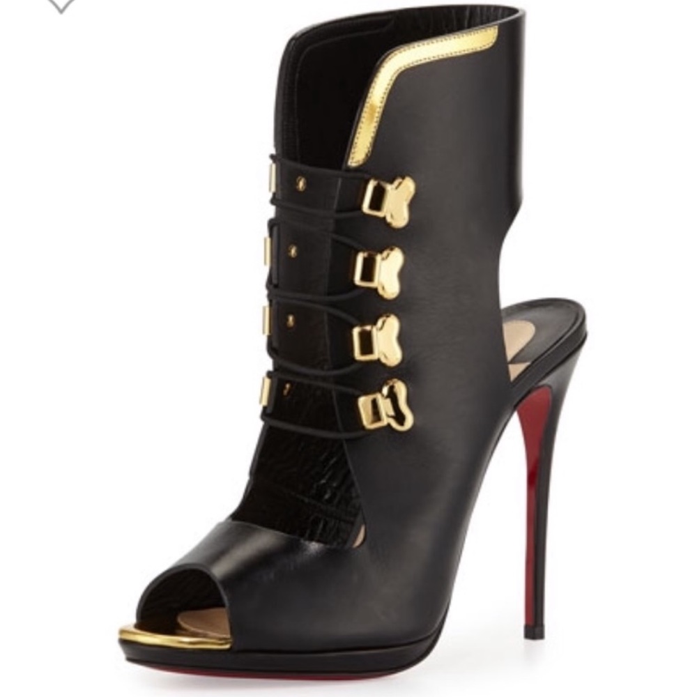 Christian louboutin open toe booties